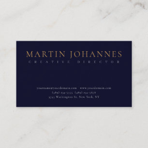 Luxe dik elegant professioneel zwart blauw effen visitekaartje