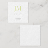Luxe dik modern effen professioneel monogram vierkante visitekaartje (Voorkant / Achterkant)