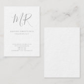 Luxe dikke moderne monogram effen minimalistisch visitekaartje (Voorkant / Achterkant)