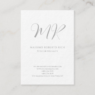 Luxe dikke moderne monogram effen minimalistisch visitekaartje