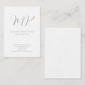 Luxe dikke moderne monogram effen minimalistisch visitekaartje (Voorkant / Achterkant)