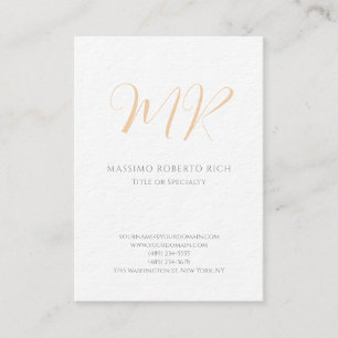 Luxe dikke moderne monogram effen minimalistisch visitekaartje