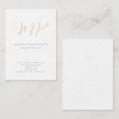 Luxe dikke moderne monogram effen minimalistisch visitekaartje (Voorkant / Achterkant)
