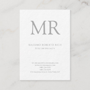 Luxe dikke moderne monogram plat minimalistisch visitekaartje