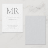 Luxe dikke moderne monogram plat minimalistisch visitekaartje (Voorkant / Achterkant)