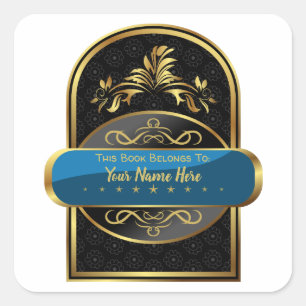 LUXE Dit boek behoort tot (Gepersonaliseerd blad Vierkante Sticker