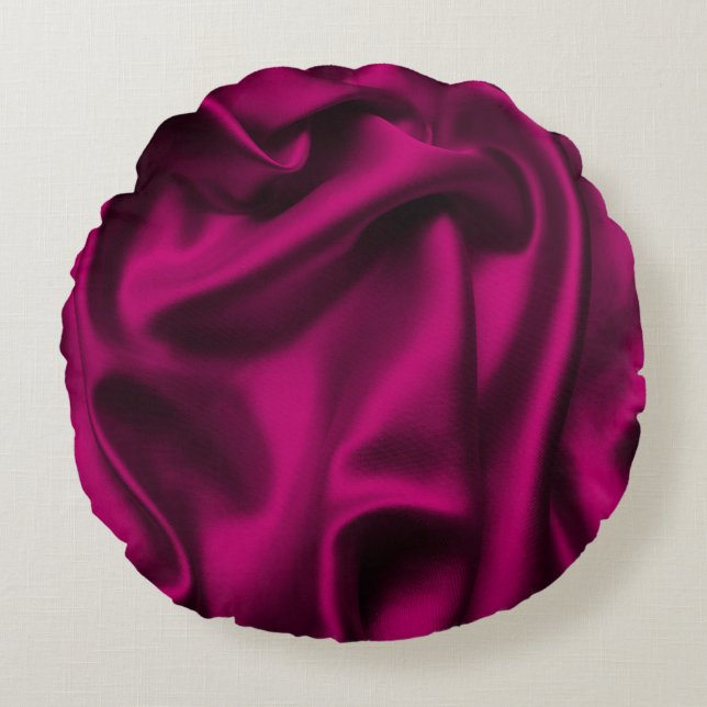 Luxe doek Abstract: Grunge Silk Wave Rond Kussen (Voorkant)