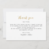 Luxe donker bordeauxrode en gouden bloemen bedankk bedankkaart (Achterkant)