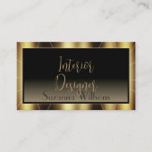 Luxe Donker Goud Lijst Bruin Gradiënt met Foto Visitekaartje (Voorkant)