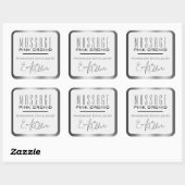 Luxe Donker Grijs Staal Signature Text Candles Vierkante Sticker (Vel)