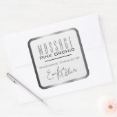 Luxe Donker Grijs Staal Signature Text Candles Vierkante Sticker (Envelop)