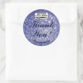 Luxe donker marine blauw glitter sterren dank u ronde sticker (Tas)