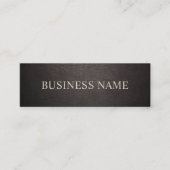 Luxe Donker Tan Leather Mini Mini Visitekaartje (Voorkant)