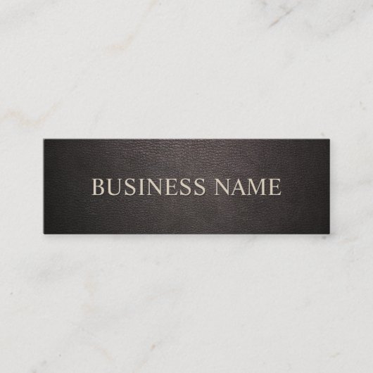 Luxe Donker Tan Leather Mini Mini Visitekaartje (Voorkant)