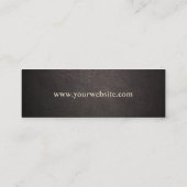 Luxe Donker Tan Leather Mini Mini Visitekaartje (Achterkant)