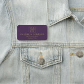 Luxe Donker Violet Paarse en Gouden: Elegante Logo Naamplaatje (In situ)