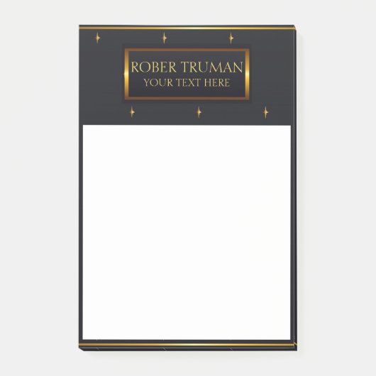 Luxe, donkerblauw elegant gouddesign post-it® notes (Voorkant)