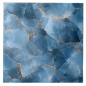 Luxe donkerblauwe edelsteen moderne esthetiek tegeltje (Voorkant)