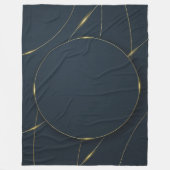 Luxe donkerblauwe gouden cirkel abstract ontwerp fleece deken (Voorkant)