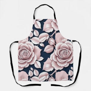Luxe donkerblauwe rozen met witte details schort