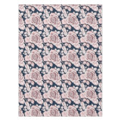 Luxe donkerblauwe rozen met witte details tafelkleed (Voorkant)