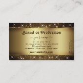 Luxe, donkerbruin, goudstaarster, Professional Visitekaartje (Achterkant)