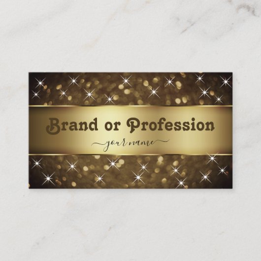 Luxe, donkerbruin, goudstaarster, Professional Visitekaartje (Voorkant)