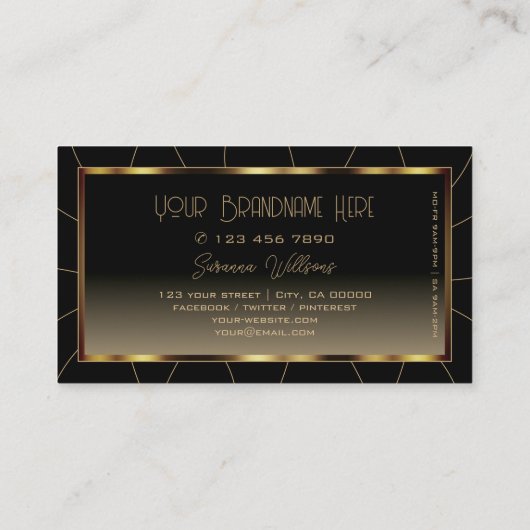 Luxe, donkerbruin Lijst met bruine gradiënt Profes Visitekaartje (Achterkant)