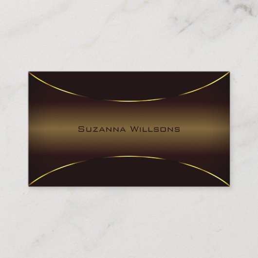 Luxe donkerbruin met Gold Border Professional Visitekaartje (Voorkant)