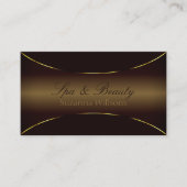 Luxe donkerbruin met gouden rand elegant stijlvol visitekaartje (Voorkant)
