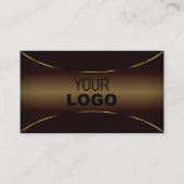 Luxe donkerbruin met gouden rand en moderne Logo Visitekaartje (Voorkant)