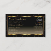 Luxe, donkerbruine Lijst, bruine gradiënt met Logo Visitekaartje (Achterkant)