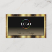 Luxe, donkerbruine Lijst, bruine gradiënt met Logo Visitekaartje (Voorkant)
