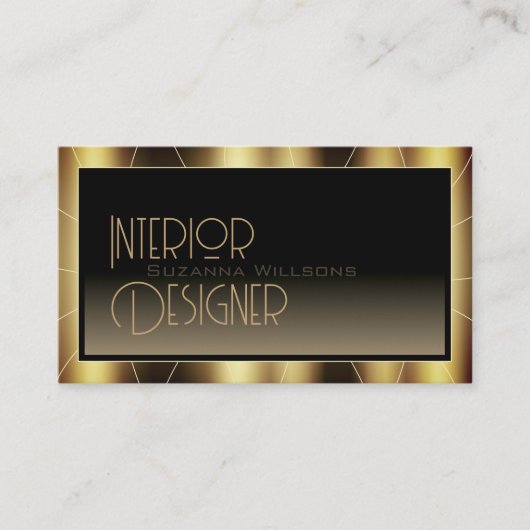 Luxe, donkerbruine Lijst met bruine gradiënt en Lo Visitekaartje (Voorkant)