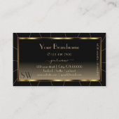 Luxe, donkerbruine Lijst met monogram Visitekaartje (Achterkant)