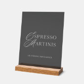 Luxe donkere acryl Espresso Martini bar bord (Hoek)