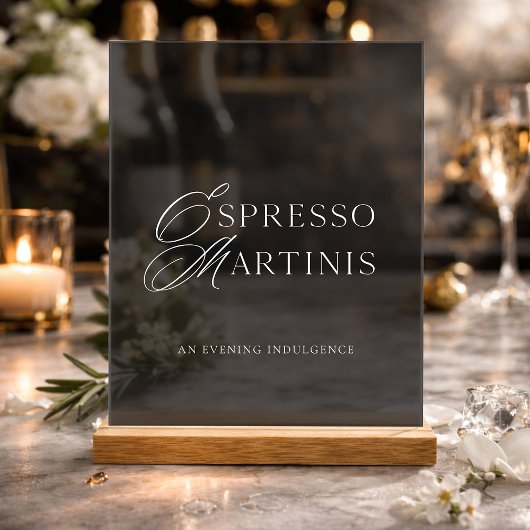 Luxe donkere acryl Espresso Martini bar bord