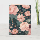 Luxe donkere bloemen verjaardag kaart (Achterkant)