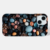 Luxe donkere kristallen en gouden bloemen esthetie Case-Mate iPhone case (Achterkant (horizontaal))