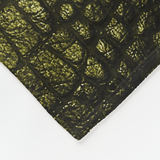 Luxe donkere krokodil huidtextuur. fleece deken (Hoek)
