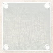 Luxe donkere krokodil huidtextuur. glazen onderzetter (Achterkant)