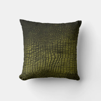 Luxe donkere krokodil huidtextuur. kussen