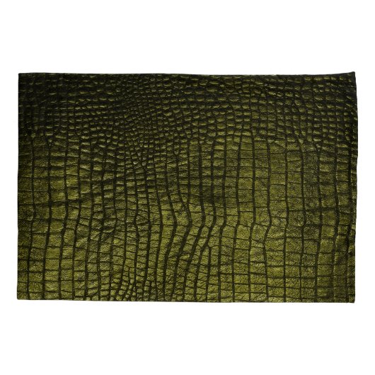 Luxe donkere krokodil huidtextuur. kussensloop (Achterkant)