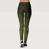 Luxe donkere krokodil huidtextuur. leggings (Achterkant)
