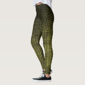 Luxe donkere krokodil huidtextuur. leggings (Links)