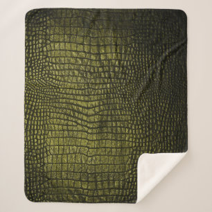 Luxe donkere krokodil huidtextuur. sherpa deken