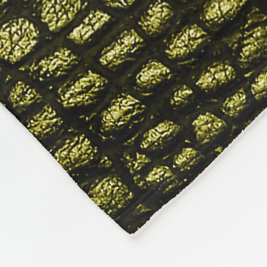 Luxe, donkere krokodiltextuur fleece deken (Hoek)