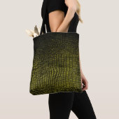 Luxe, donkere krokodiltextuur tote bag (Dichtbij)