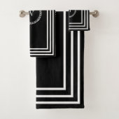 Luxe Donkere monogram Minimalistische witte lijste Bad Handdoek (Insitu)