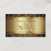 Luxe Donkergouden Glitter Sterren Initialen Elegan Visitekaartje (Achterkant)